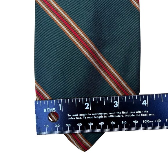 Georgetown University Shop Mens Blue & Red Silk Striped Tie All Silk Approx 56" - Picture 7 of 7